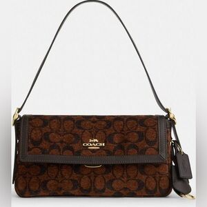 Coach Etta Signature Chenille Flap Shoulder Bag